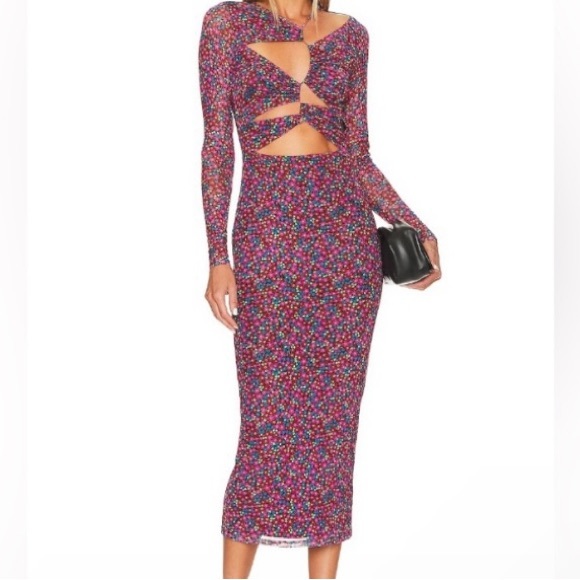 AFRM Dresses & Skirts - AFRM Rhonda Cut Out Floral Midi Dress